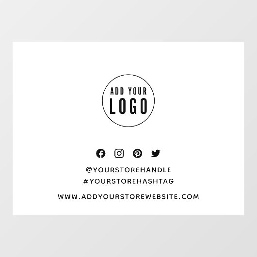 ロゴの追加ソーシャルメディアブランディングマーケティング ウィンドウサイン (シート)