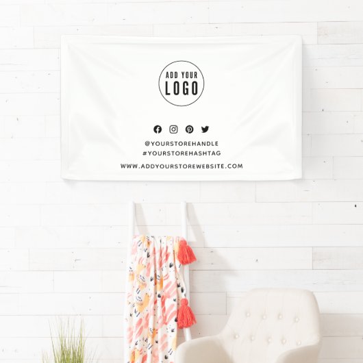 ロゴの追加ソーシャルメディアブランディングマーケティング 横断幕 (インサイチュ)