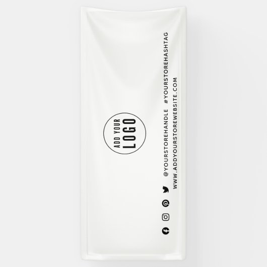 ロゴの追加ソーシャルメディアブランディングマーケティング 横断幕 (縦)