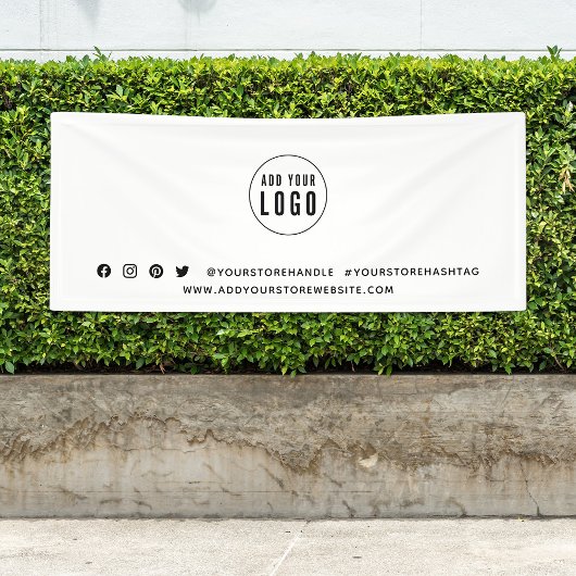 ロゴの追加ソーシャルメディアブランディングマーケティング 横断幕