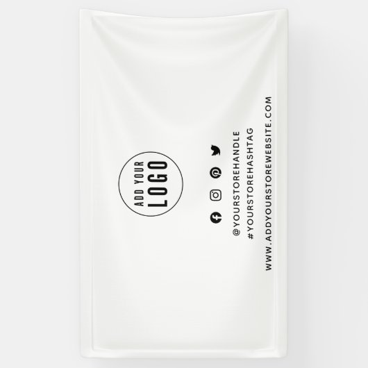 ロゴの追加ソーシャルメディアブランディングマーケティング 横断幕 (縦)