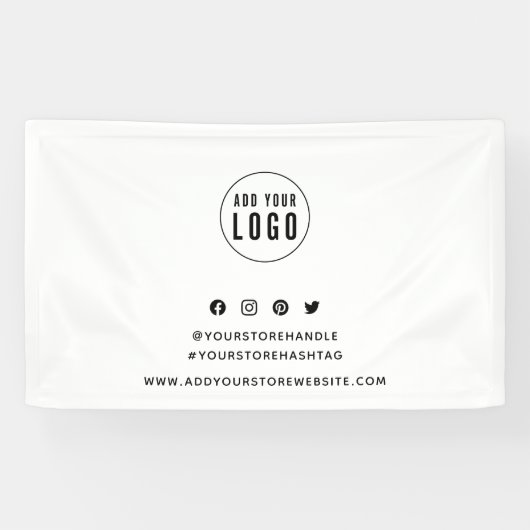 ロゴの追加ソーシャルメディアブランディングマーケティング 横断幕 (横)