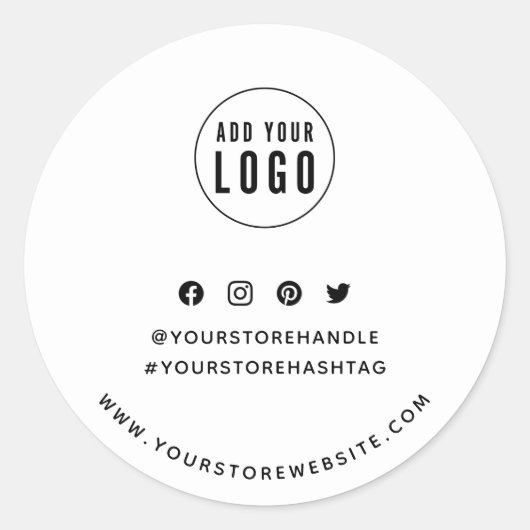 ロゴの追加ソーシャルメディアブランディング ラウンドシール (正面)