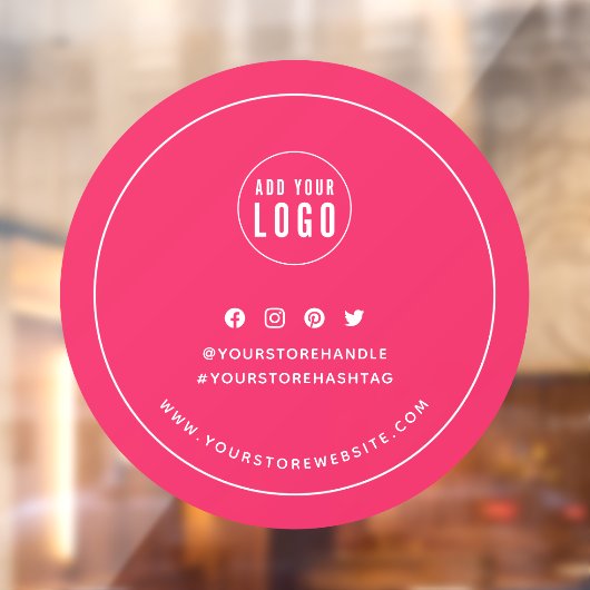 ロゴの追加ソーシャルメディアホワイト縁どカスタム色 ウィンドウサイン (シート2)