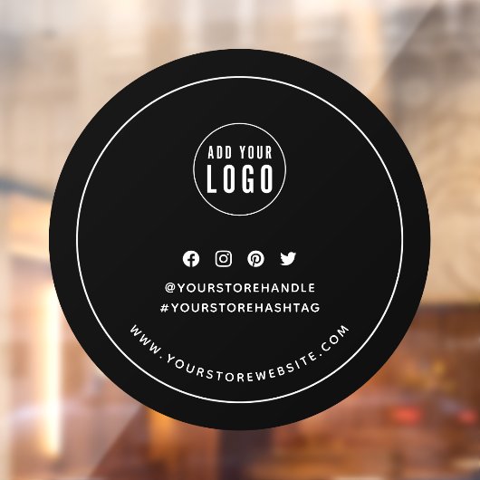 ロゴの追加ソーシャルメディアホワイト縁どカスタム色 ウィンドウサイン (シート2)