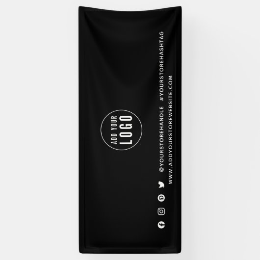 ロゴの追加ソーシャルメディアマーケティングカスタムの色 横断幕 (縦)