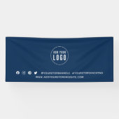 ロゴの追加ソーシャルメディアマーケティングカスタムの色 横断幕 (横)