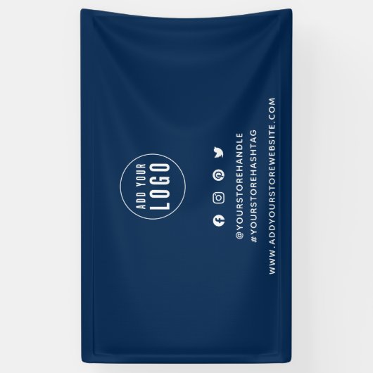 ロゴの追加ソーシャルメディアマーケティングカスタムの色 横断幕 (縦)