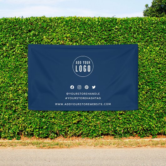 ロゴの追加ソーシャルメディアマーケティングカスタムの色 横断幕