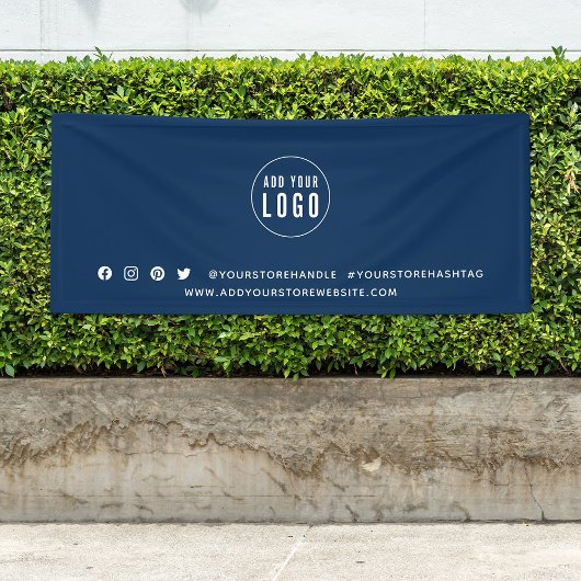 ロゴの追加ソーシャルメディアマーケティングカスタムの色 横断幕