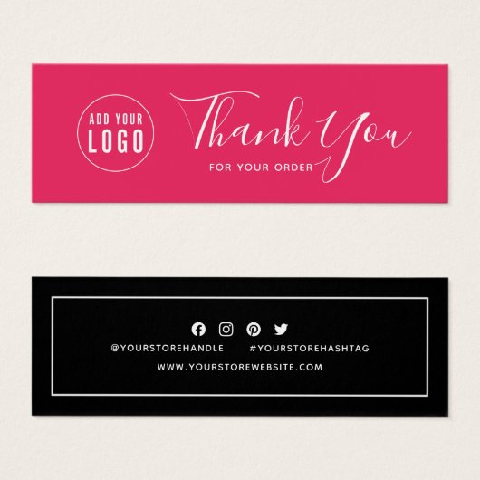 ロゴの追加ソーシャルメディア感謝の編集可能な色 (正面&裏面)