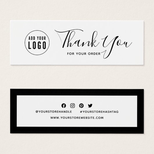 ロゴの追加ソーシャルメディア感謝の編集可能な色 (正面&裏面)