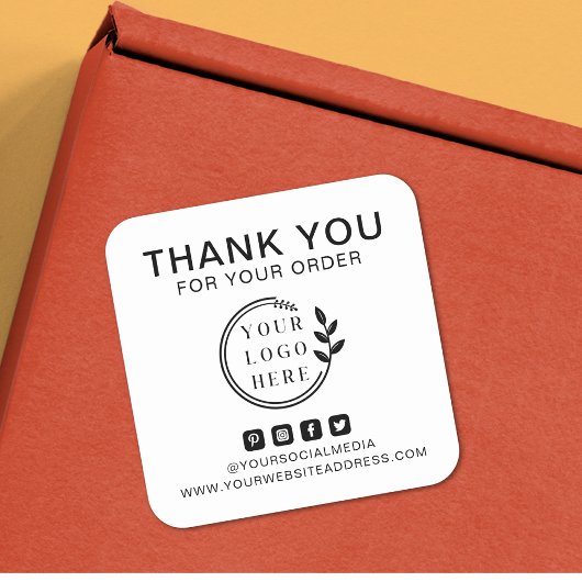 ロゴの追加ソーシャルメディア注文ありがとうございますカスタム スクエアシール