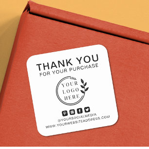 ロゴの追加ソーシャルメディア注文ありがとうございますカスタム スクエアシール