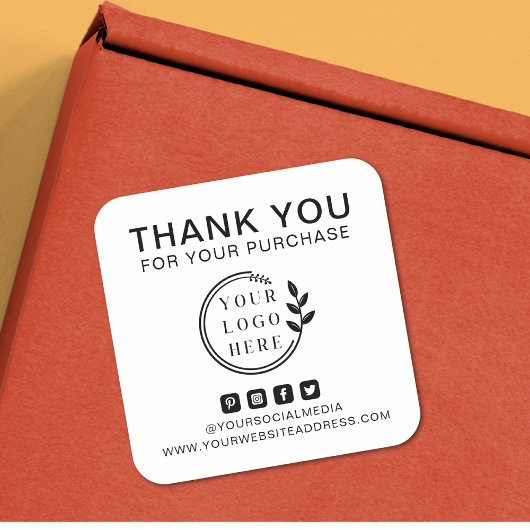 ロゴの追加ソーシャルメディア注文ありがとうございますカスタム スクエアシール