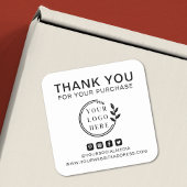 ロゴの追加ソーシャルメディア注文ありがとうございますカスタム スクエアシール