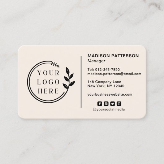 ロゴの追加ソーシャルメディアQRコードバス企業のイン 名刺 (正面)