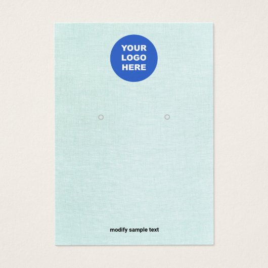 ロゴの追加ターコイズリネンイヤリングディスプレイカード (正面)