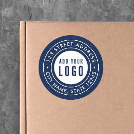 ロゴの追加ダブル縁どカスタム差出人住所 ラウンドシール