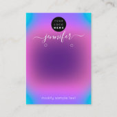 ロゴの追加ハンドメイドジュエリーカードパープルピンク 名刺 (正面)