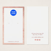 ロゴの追加バラ縁ど金ゴールドイヤリングディスプレイカード (正面&裏面)