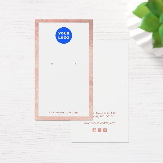 ロゴの追加バラ縁ど金ゴールドイヤリングディスプレイカード (デスク)