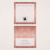 ロゴの追加バラ金ゴールドグリッターイヤリングディスプレイカード (正面&裏面)