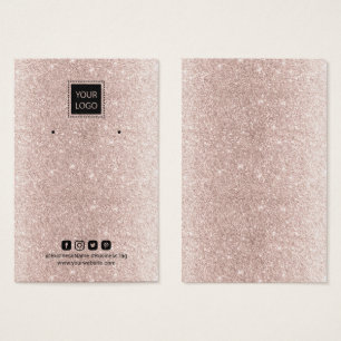 ロゴの追加バラ金ゴールドグリッターイヤリングディスプレイ