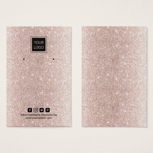 ロゴの追加バラ金ゴールドグリッターイヤリングディスプレイ (正面&裏面)