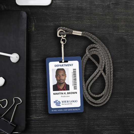 ロゴの追加バーコードと写真 バッジ