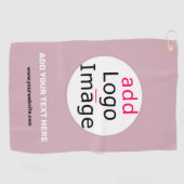 ロゴの追加ビジネスのカスタマイズ可能な埃っぽいバラ色相 ゴルフタオル (横)