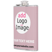 ロゴの追加ビジネスのカスタマイズ可能な埃っぽいバラ色相 フラスク (左)