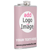 ロゴの追加ビジネスのカスタマイズ可能な埃っぽいバラ色相 フラスク (右)