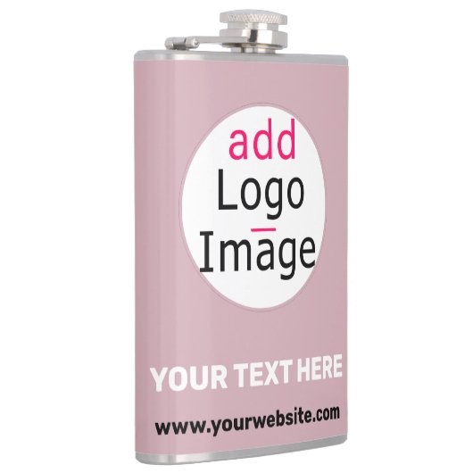 ロゴの追加ビジネスのカスタマイズ可能な埃っぽいバラ色相 フラスク (右)