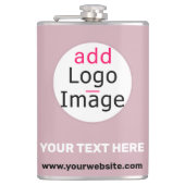 ロゴの追加ビジネスのカスタマイズ可能な埃っぽいバラ色相 フラスク (正面)
