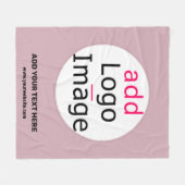 ロゴの追加ビジネスのカスタマイズ可能な埃っぽいバラ色相 フリースブランケット (正面(横))