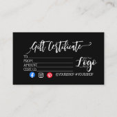 ロゴの追加ビジネスギフト券のマーケティング 名刺 (正面)