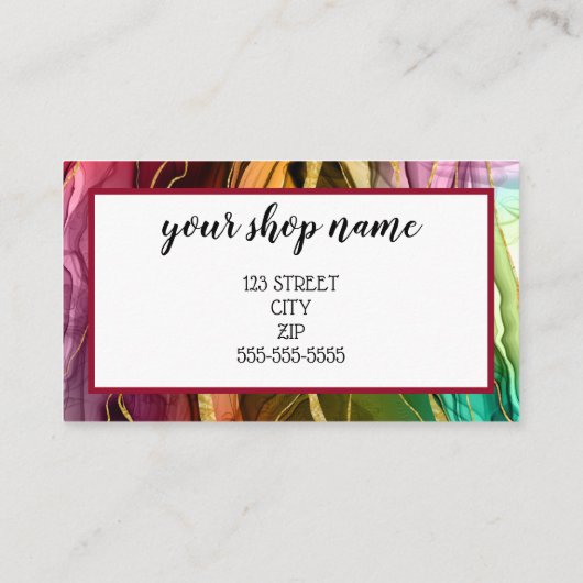 ロゴの追加ビジネスギフト証明書のマーケティング 名刺 (裏面)