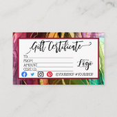 ロゴの追加ビジネスギフト証明書のマーケティング 名刺 (正面)