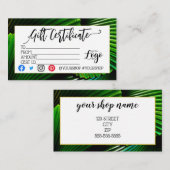 ロゴの追加ビジネスギフト証明書のマーケティング 名刺 (正面/裏面)