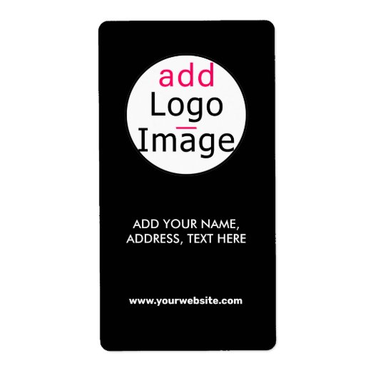 ロゴの追加ビジネスシックなカスタマイズ可能なブラックブランド ラベル (正面)