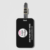 ロゴの追加ビジネスシックなカスタマイズ可能なブラックミニマル ラゲッジタグ (正面縦)