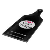 ロゴの追加ビジネスシックなカスタマイズ可能なブランドブラック カッティングボード (角)