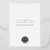 ロゴの追加ビジネスパームツリークリスマス金ゴールド 箔シーズンカード (裏面)