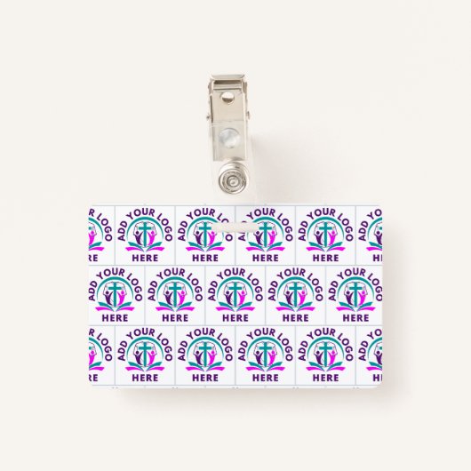 ロゴの追加ビジネス教会 バッジ (裏面クリップ)