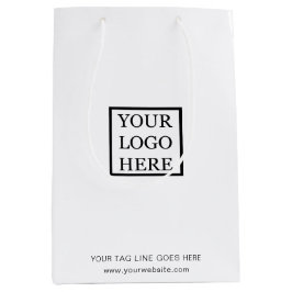 ロゴの追加ビジネス紙ショッピングバッグ ミディアムペーパーバッグ