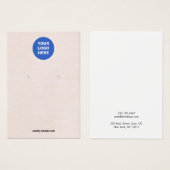 ロゴの追加ピンクイヤリングディスプレイカード (正面&裏面)