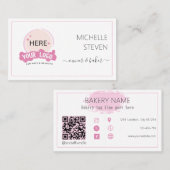 ロゴの追加ピンクベーカリー名刺 名刺 (正面/裏面)