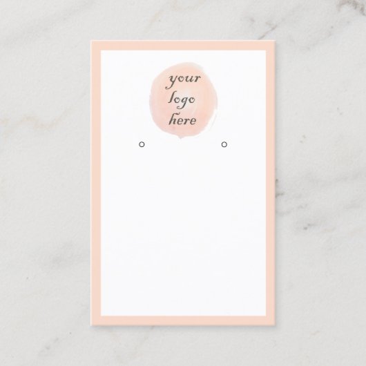 ロゴの追加ピーチボーダーイヤリングディスプレイ 名刺 (正面)