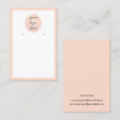 ロゴの追加ピーチボーダーイヤリングディスプレイ 名刺 (正面/裏面)